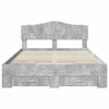 vidaXL Bed Frame Concrete Grey 140 x 190 cm Engineered Wood