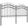 vidaXL Garden Fence Woerden with Spear Top Black 240x100 cm Steel
