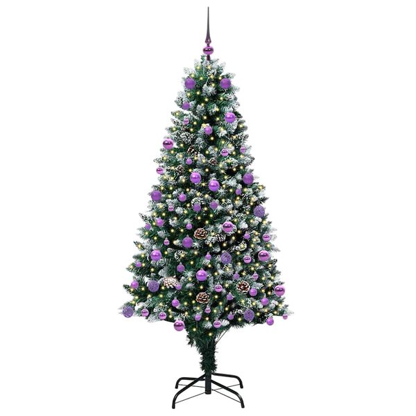 vidaXL Artificial Christmas Tree with 300 LEDs with Stand Green 180 cm