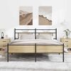 vidaXL Metal Bed Frame without Mattress Sonoma Oak 180x200 cm Super King
