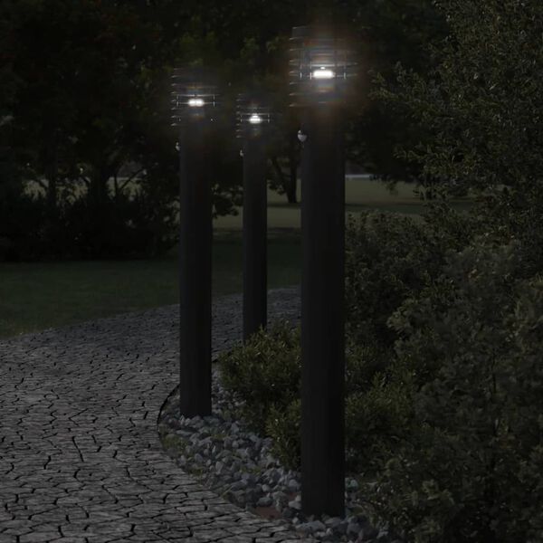 vidaXL Outdoor Floor Lamp with Sensor Black 110cm Stainless Steel
