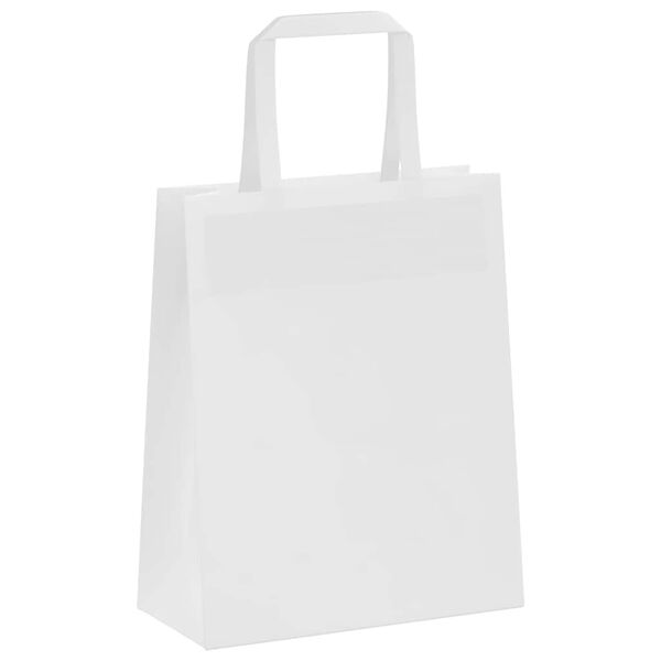 vidaXL Paper Bags 250 pcs with Handles White 18x8x22 cm
