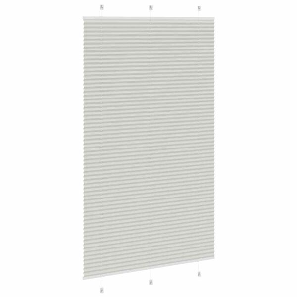 vidaXL Pleated Blind Light Grey 115x200 cm Fabric Width 114.4 cm Polyester