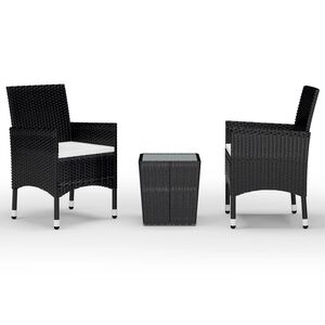 vidaXL Garden Bistro Set | Black, Cream White