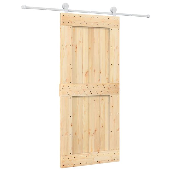 vidaXL Sliding Door with Hardware Set 90x210 cm Solid Wood Pine