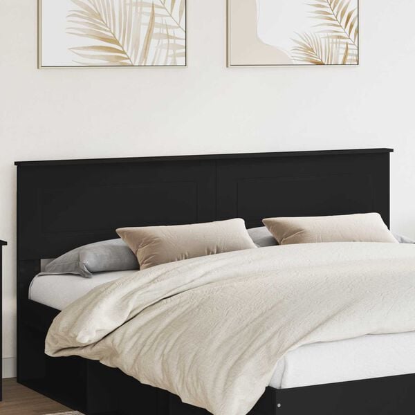 vidaXL Headboard Black Oak 200 cm Engineered wood