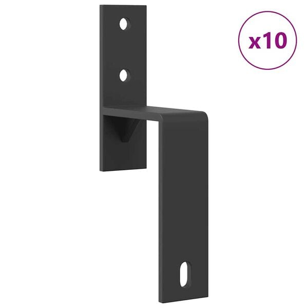 vidaXL Sliding Door Hardware Kit 305 cm Steel Black