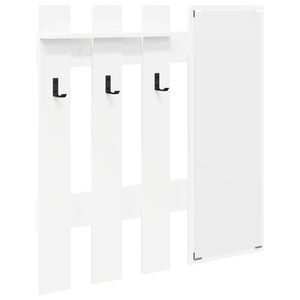 vidaXL Wall-Mounted Coat Rack Wall-Mounted White 100 x 10 x 100 cm