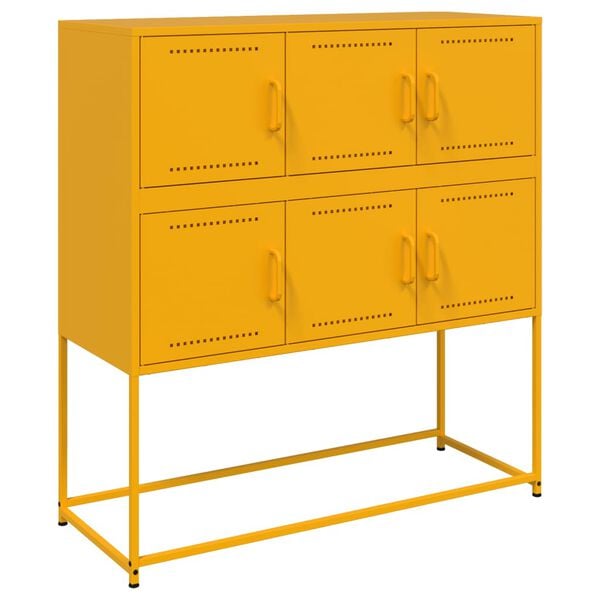 vidaXL Sideboard Mustard Yellow 100.5x39x107 cm Steel
