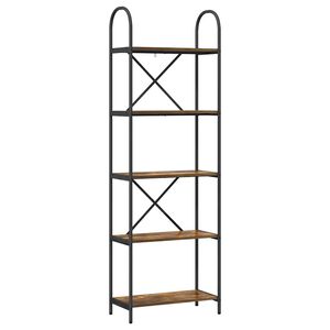 vidaXL Bookshelf 5-Tier 60 x 30 x 183 cm Engineered wood Smoked Oak