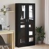 vidaXL Book Cabinet Black oak 82.5 x 30.5 x 185 cm Engineered Wood