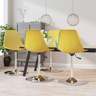 vidaXL Swivel Dining Chairs 4 pcs Yellow PP