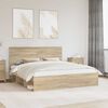 vidaXL Bed Frame with Headboard Sonoma 180 x 200 cm Solid Pine Wood
