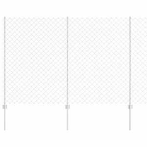 vidaXL Chainlink Fence with Post 10 x 1.6 m Galvanised Steel Silver