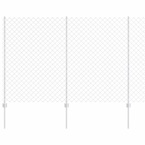 vidaXL Fence with Post Silver 1.6 x 10 m Steel