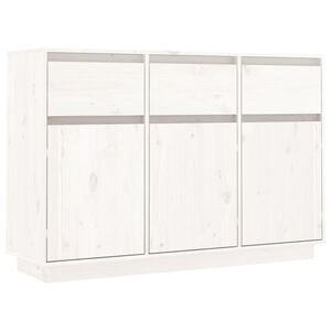 vidaXL Sideboard White 110x36x75 cm Solid Wood Pine