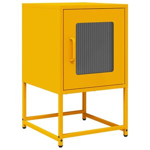vidaXL Bedside Cabinet Mustard Yellow 36x39x60.5 cm Cold-rolled Steel