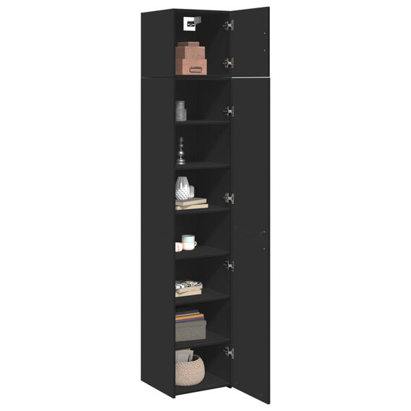 vidaXL Slim Storage Cabinet Black 40x42.5x225 cm Engineered Wood