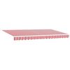 vidaXL Awning Replacement Fabric Red and White 380 x 195 cm Polyester
