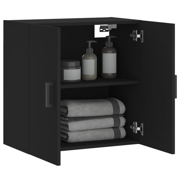 vidaXL Wall Cabinet Black 60x31x60 cm Engineered Wood