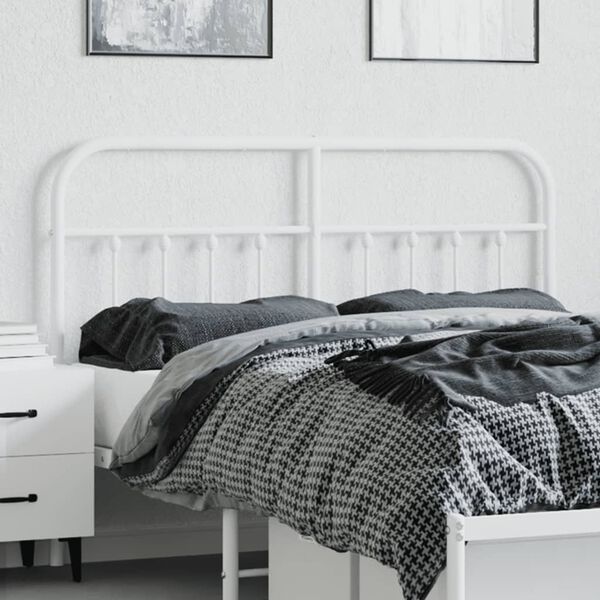 vidaXL Metal Replace Headboard White 140 cm