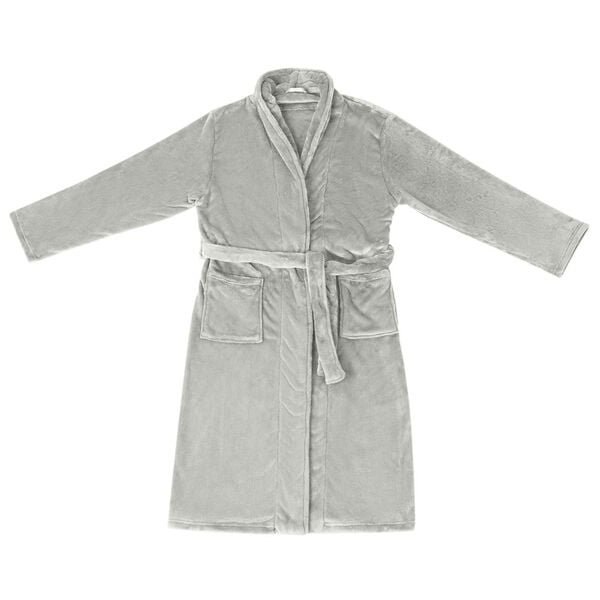 vidaXL Bathrobe without Hood Grey M Flannel