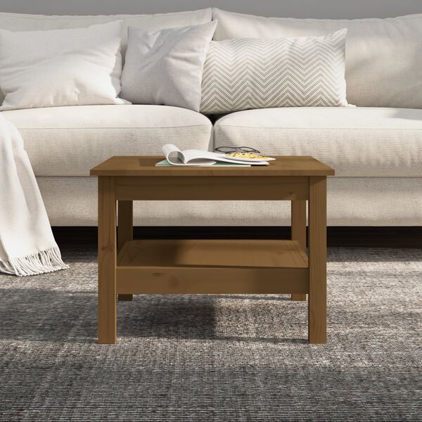 vidaXL Coffee Table Honey Brown 55x55x40 cm Solid Wood Pine
