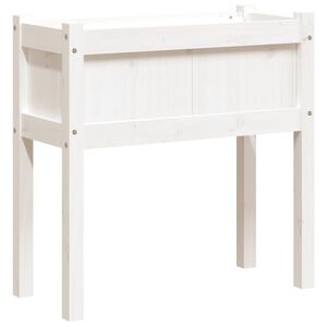 vidaXL Garden Planter with Legs White 70x31x70 cm Solid Wood Pine