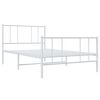 vidaXL Metal Bed Frame without Mattress with Footboard White 107x203cm
