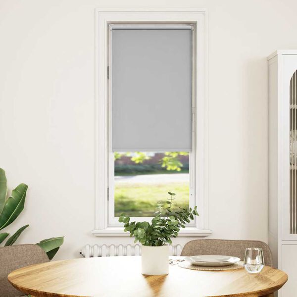 vidaXL Roller Blind Blackout Light Grey 40x150 cm Fabric Width 35.7 cm Polyester