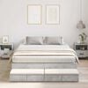 vidaXL Storage Bed Frame Concrete Grey 135 cm Engineered Wood