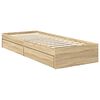 vidaXL Storage Bed with Drawer Sonoma Oak 120 x 200 cm Engineered Wood