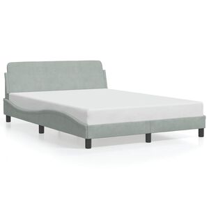 vidaXL Bed Frame "Dover" Light Grey 135x190 cm Double Velvet