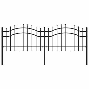 vidaXL Garden Fence Woerden with Spear Top Black 240x175 cm Steel