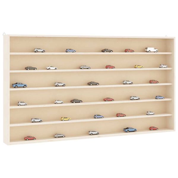 vidaXL Wooden Collector's Display Case with 6 Shelves 100x9x55 cm