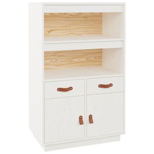 vidaXL Highboard White 67x40x108.5 cm Solid Wood Pine
