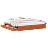 vidaXL Bed Frame with Drawer Wax Brown 200 x 200 cm Solid Pine Wood