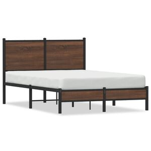 vidaXL Metal Bed Frame without Mattress Brown Oak 120x200 cm