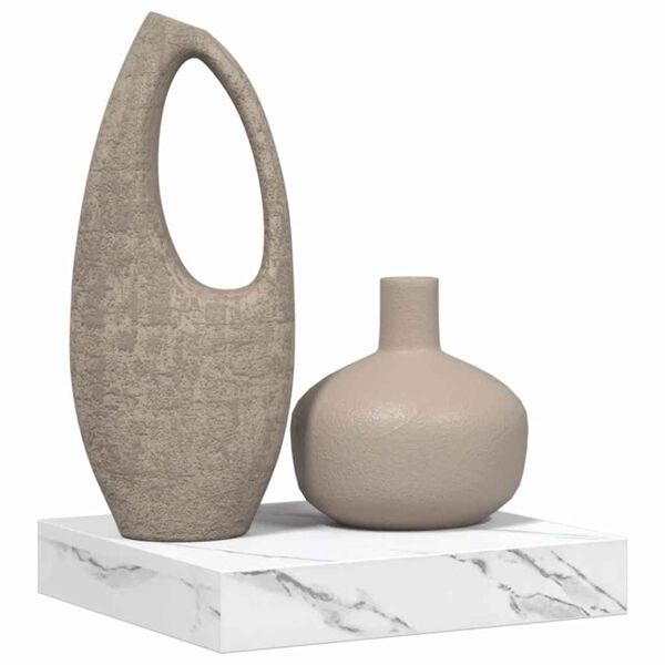 vidaXL Wall Shelf White Marble 23 x 23.5 x 4 cm Engineered Wood