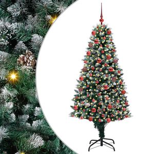 vidaXL Artificial Christmas Tree with 300 LEDs with Stand Green 180 cm