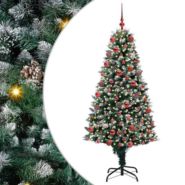 vidaXL Artificial Christmas Tree with 300 LEDs with Stand Green 180 cm