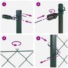 vidaXL Fence Post Green 10 x 1 m (60 x 60 mm mesh) Steel and PVC
