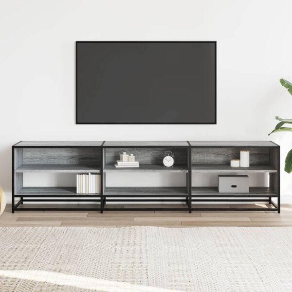 vidaXL TV Cabinet Grey Sonoma 180x40x46 cm Engineered Wood