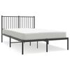 vidaXL Metal Bed Frame without Mattress with Headboard Black 120x190cm