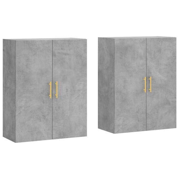 vidaXL Wall Mounted Cabinets 2 pcs Concrete Grey 69.5x34x90 cm