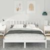 vidaXL Bed Frame with Headboard White 140 x 200 cm Solid Pine Wood