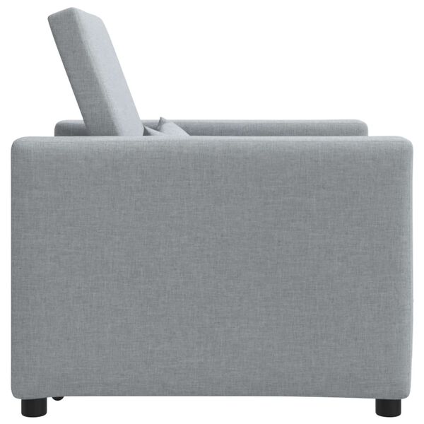 vidaXL Pull out Sofa Bed Single Light grey 90 x 165 x 87 cm Fabric