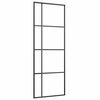 vidaXL Sliding Door Frosted ESG Glass and Aluminium 76x205 cm Black