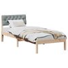 vidaXL Bed frame Brown and light grey 75 x 190 cm Solid pine wood