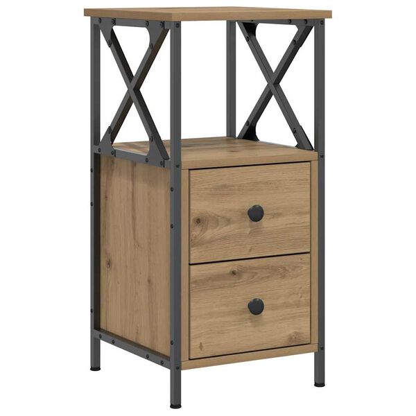 vidaXL Bedside Cabinet Artisan Oak 34x35.5x70 cm Engineered Wood